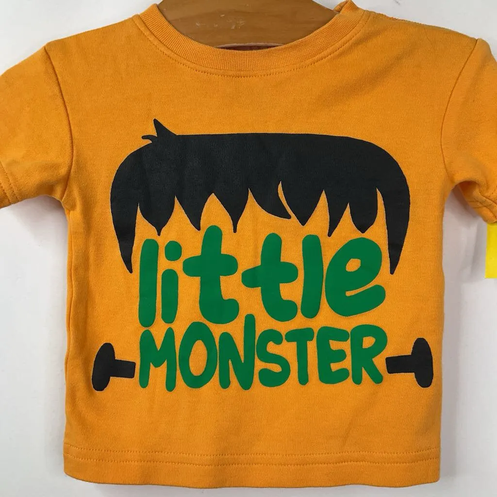 Size 18-24m: The Spunky Storm Yellow 'Little Monster' T-Shirt Birthday party wear for children