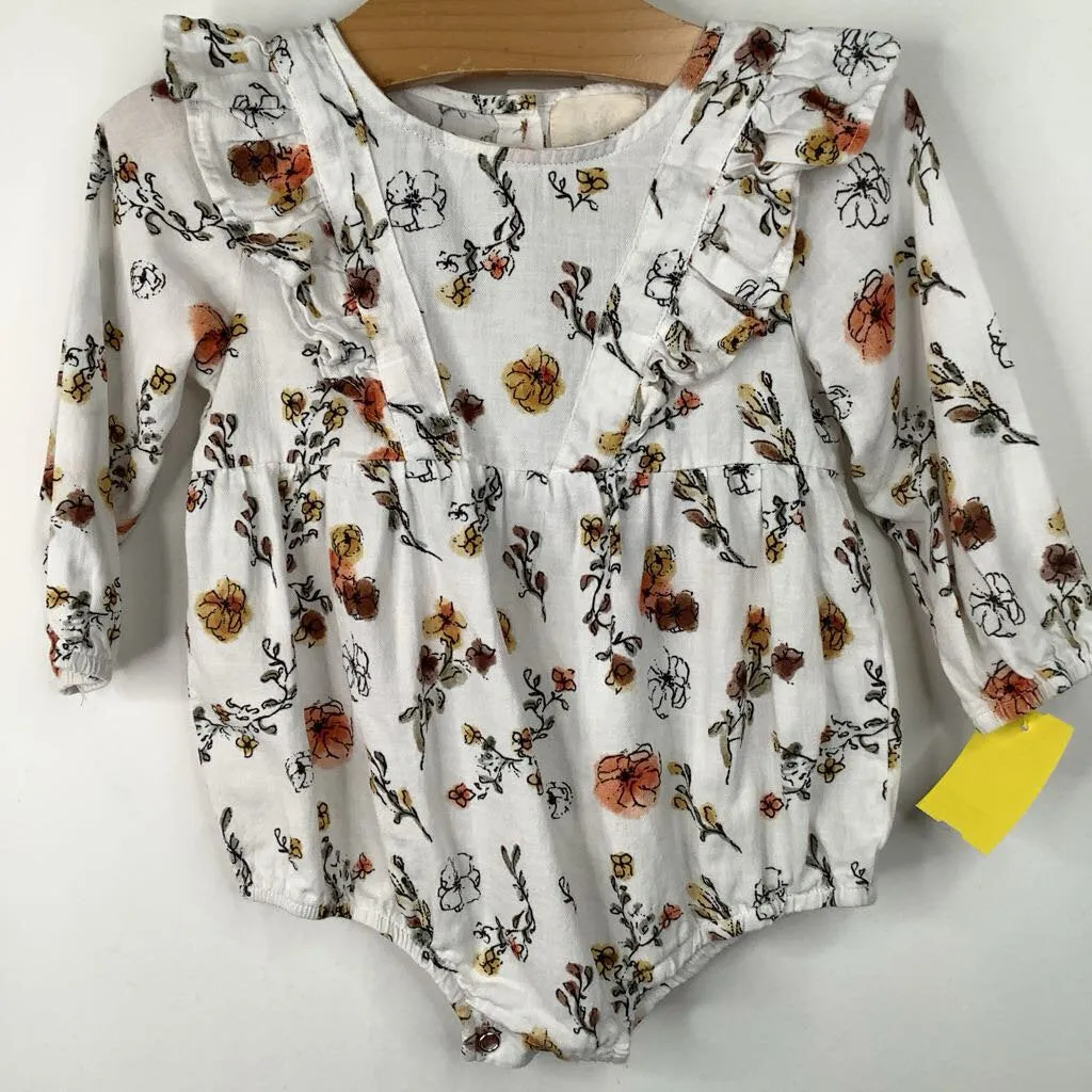 Machine washable kids' clothes Party - Wear Size 18-24m: Vignette White/Fall Floral Long Sleeve Onesie