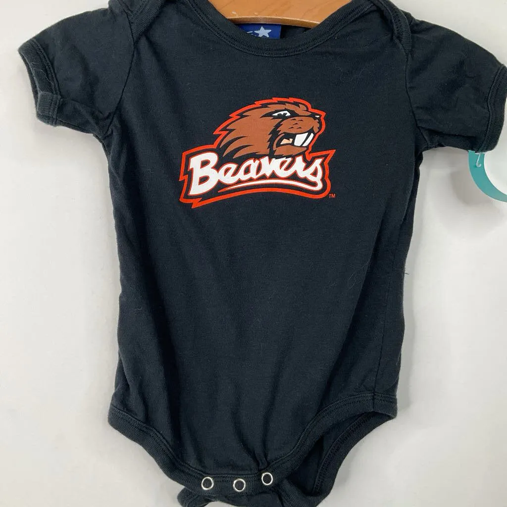 Wool Size 18m: Red Oak Black Beavers Onesie