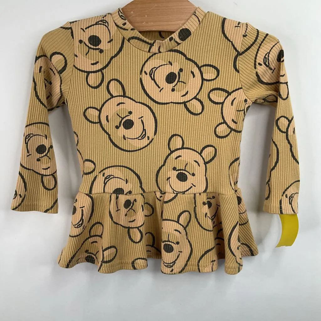 Size 18m: Whinnie The Pooh Yellow Long Sleeve Dress Juvenile clothing Easy care kids' outfits
