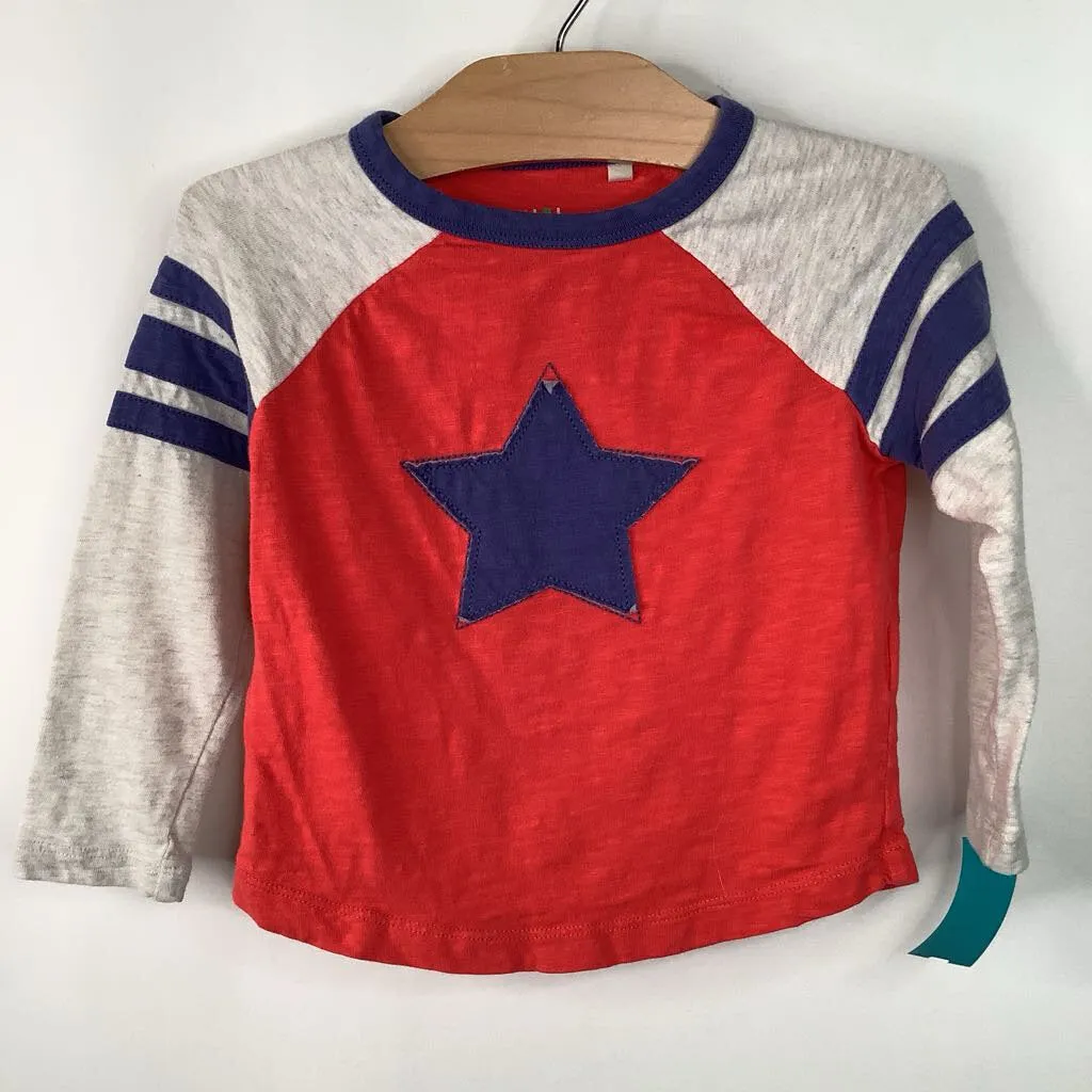 Active Design Wear Non Toxic Printing Size 2-3: Mini Boden Blue/Red/Grey Long Sleeve Shirt