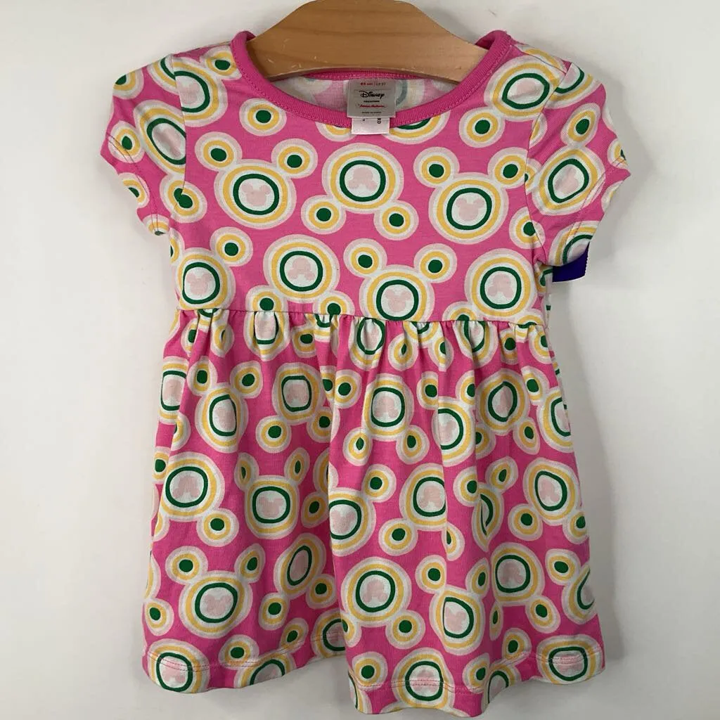 lovely Smart Size 2 (85): Hanna Andersson Pink/Green/Yellow Dots Short Sleeve Dress