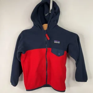 Size 2: Patagonia Red/Blue Fleece Zip-Up Hoodie Durable Double Stitching