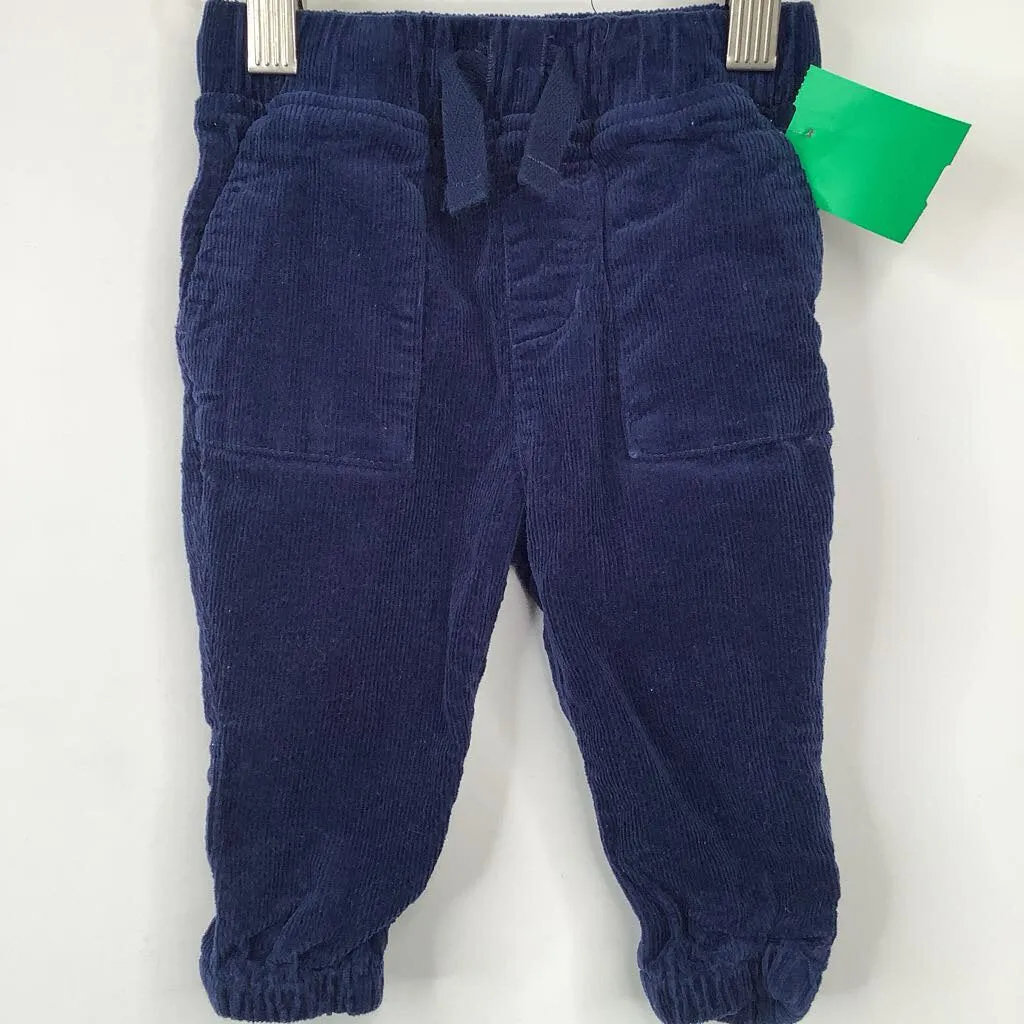 Size 3-6m( 60): Hanna Andersson Blue Draw String Corduroy Pants zippered western