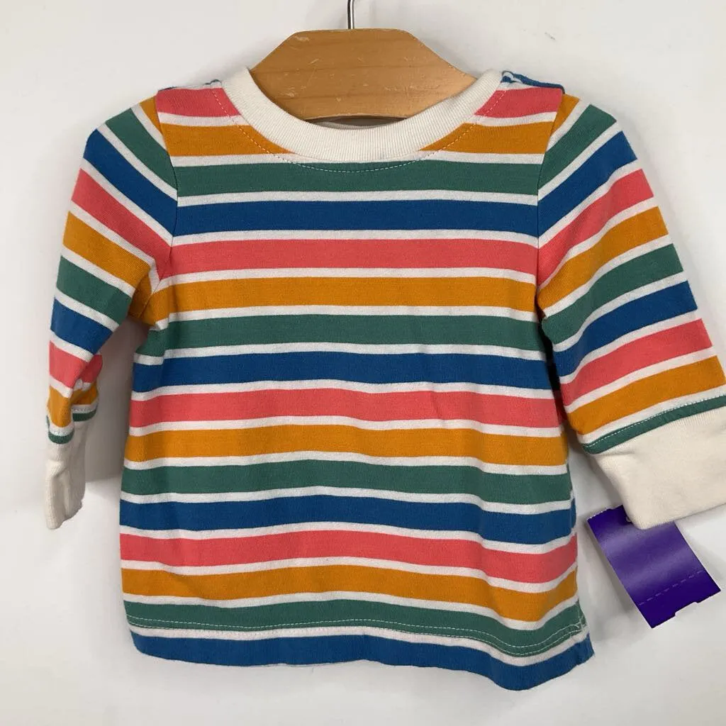 Size 3-6m (60): Hanna Andersson Colorful Striped Long Sleeve Shirt youth clothing Faux - Leather