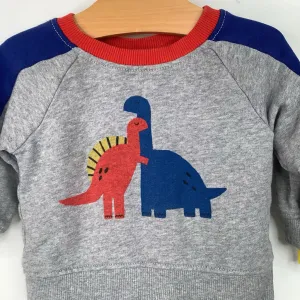weekend Unlined Size 3-6m (60): Hanna Andersson Grey/Multi Dinosaur 2pc Cozy Sweat Set
