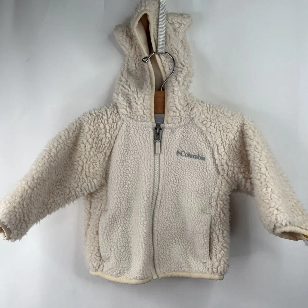 Size 3-6m: Columbia Creme Fuzzy Coat MultiPocketStyle Smooth Zipper Action