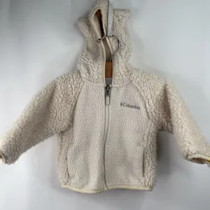 Size 3-6m: Columbia Creme Fuzzy Coat MultiPocketStyle Smooth Zipper Action