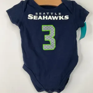 Size 3-6m: NFL Blue Seahawks Onesie Glossy Embroidered
