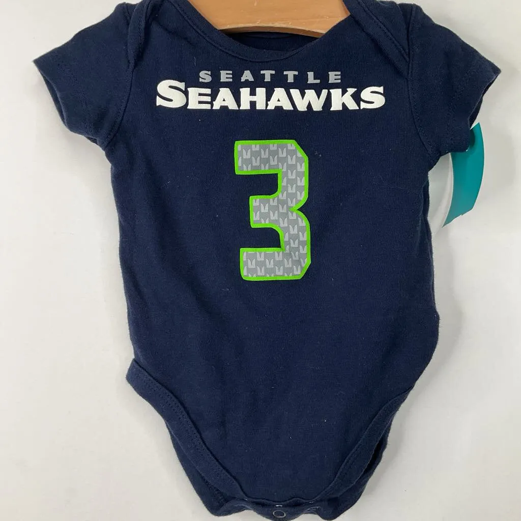 Size 3-6m: NFL Blue Seahawks Onesie Glossy Embroidered