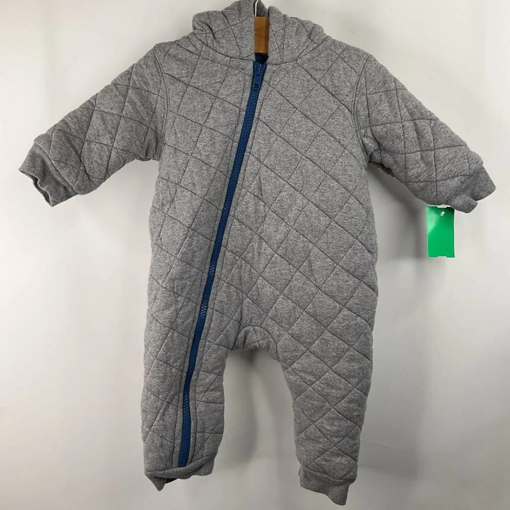 Laced Size 3-6m: Tea Grey Zip-Up Bunting