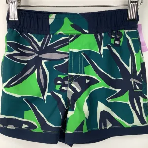 Size 3: Columbia Blue/Green Abstract Patterned Swim Shorts Unisex Design Cushioned Underwire Support