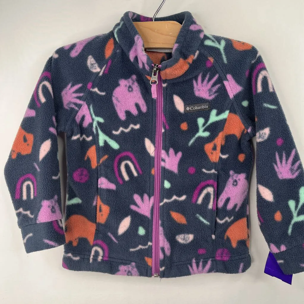 Size 3: Columbia Blue/Purple Shapes Fleece Coat Chic Urban