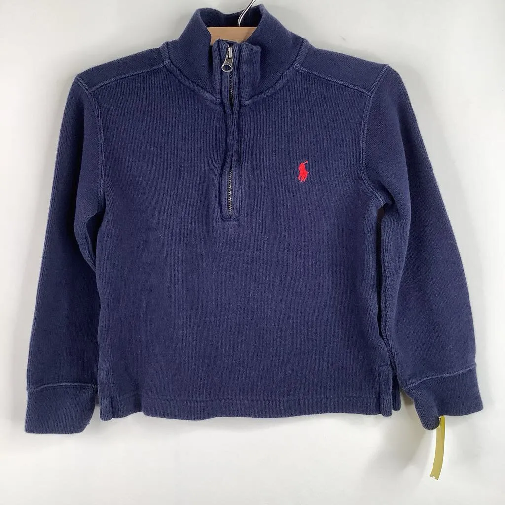 Line - dry Size 3: Ralph Lauren Blue Quarter Zip Up Swater