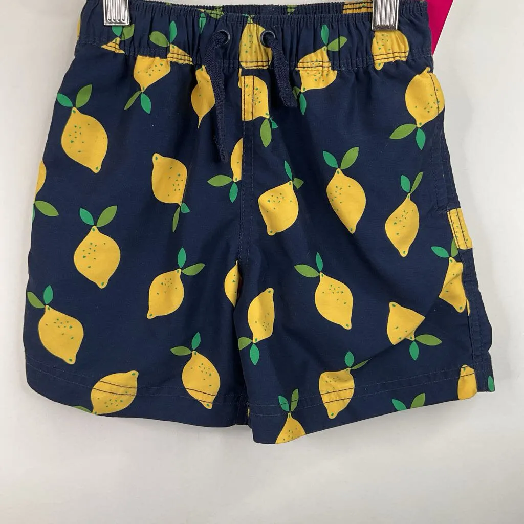 Swim Style Size 4 (100): Hanna Andersson Blue Lemon Print Swim Trunks
