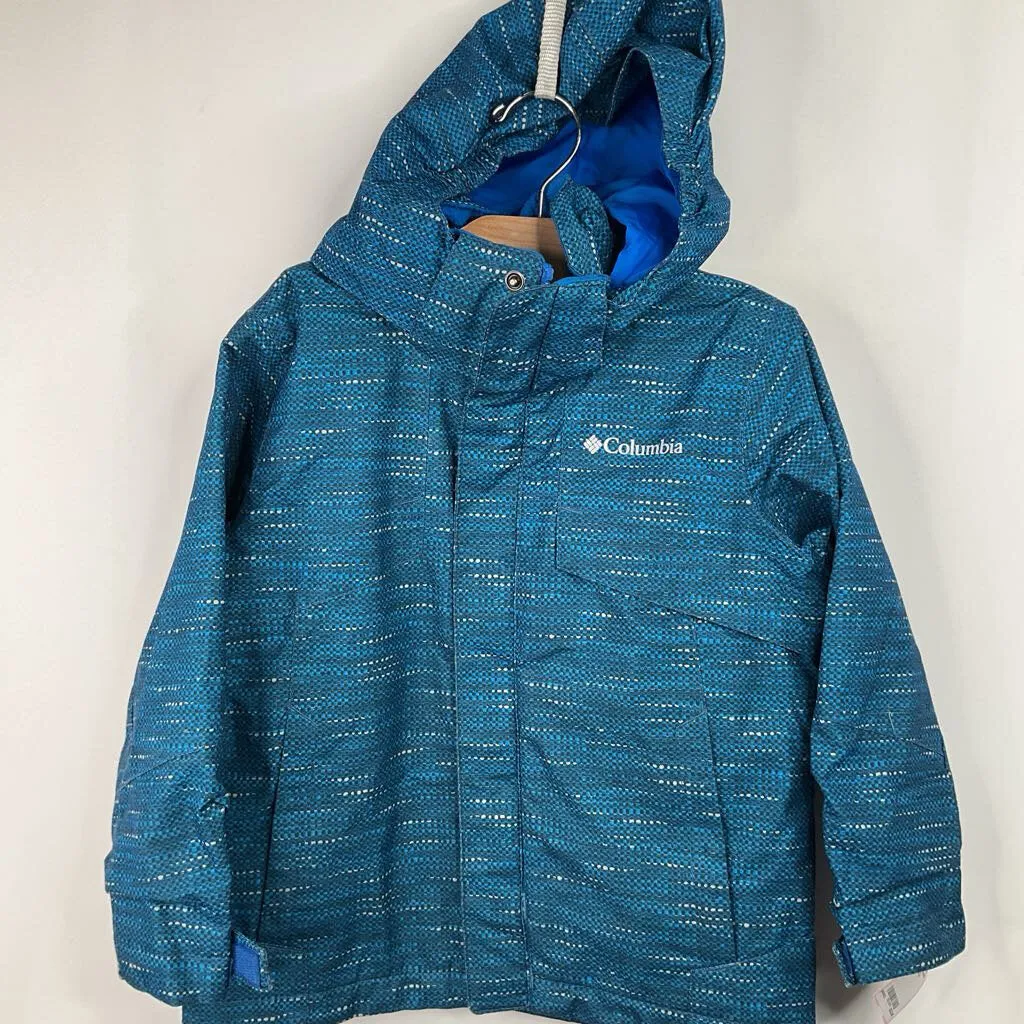 Size 4-5: Columbia Blue/Grey Print Inter-Change Coat Shell REDUCED All Seasons Durable Outer Layer