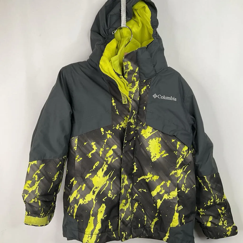 Layered Comfort Look Size 4-5: Columbia Grey/Yellow Fleece 3-In-1 Winter Coat