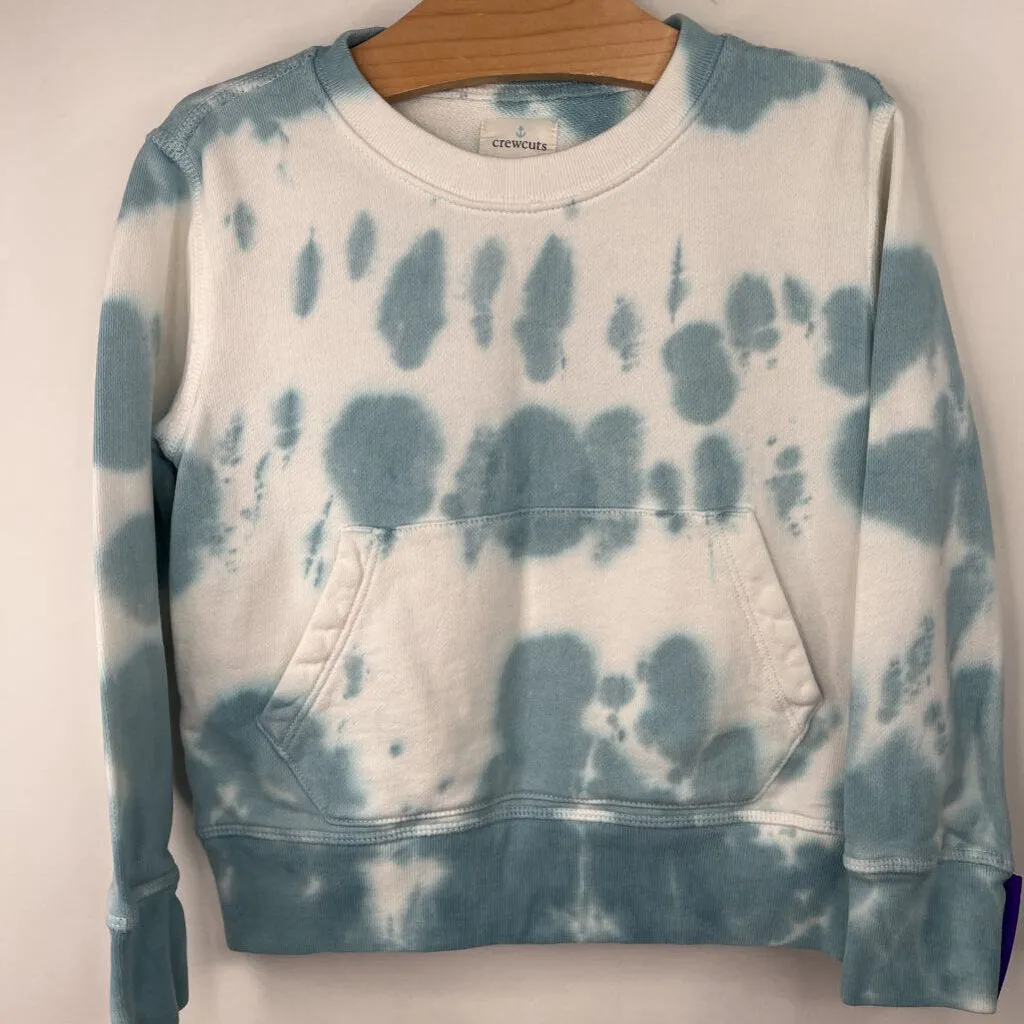 Machine washable kids' clothes Size 4-5: Crewcuts White/Blue Toe Dye Sweater