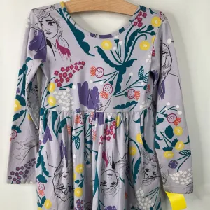 Size 5 (110): Hanna Andersson Purple Frozen Print Long Sleeve Dress Fit for All Seasons All-Occasion Wear