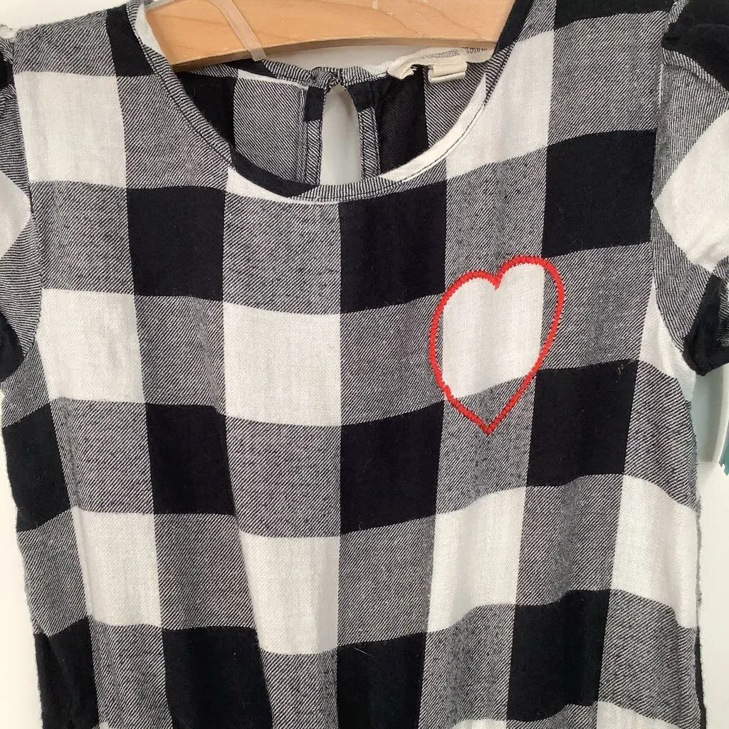 Size 5: Tucker   Tate Black/White Checkered Short Sleeve Romper Picnic Vivid