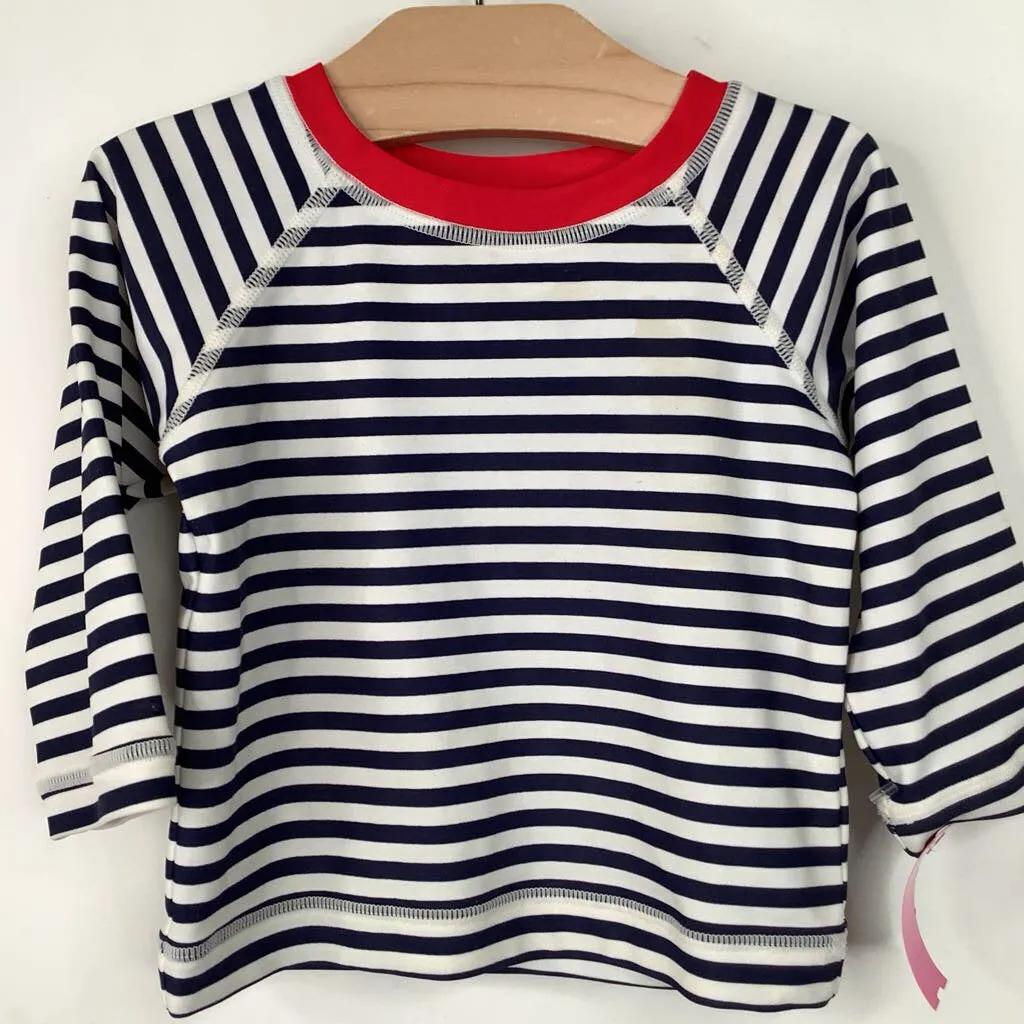 Size 6-12m (70): Hanna Andersson Black White Long Sleeve Rash Guard Subtle Glow