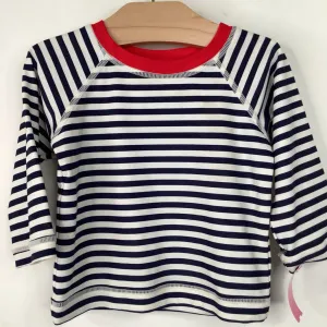 Embroidered Monochromatic outfits for children Size 6-12m (70): Hanna Andersson Black White Long Sleeve Rash Guard