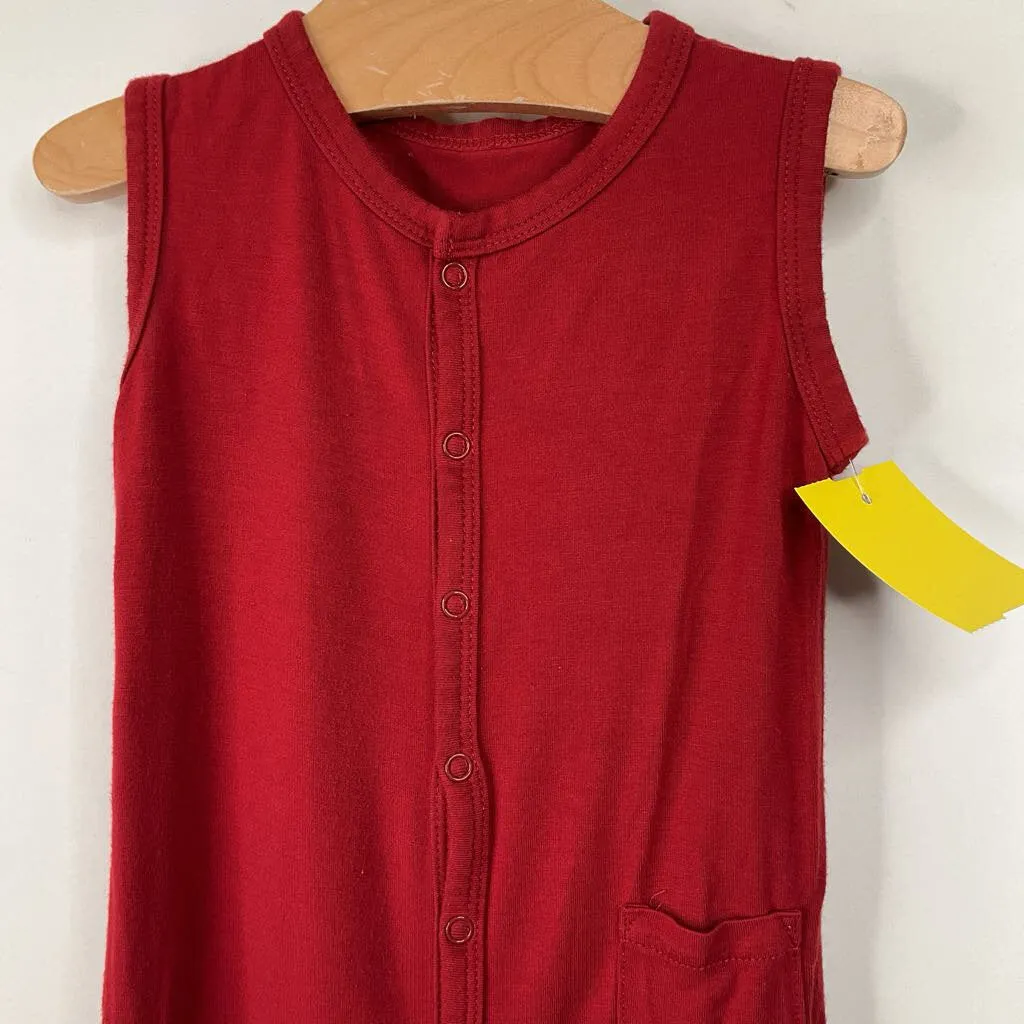 Size 6-12m: Kyte Red Tank Romper Choir clothes for children Plain kids' clothes