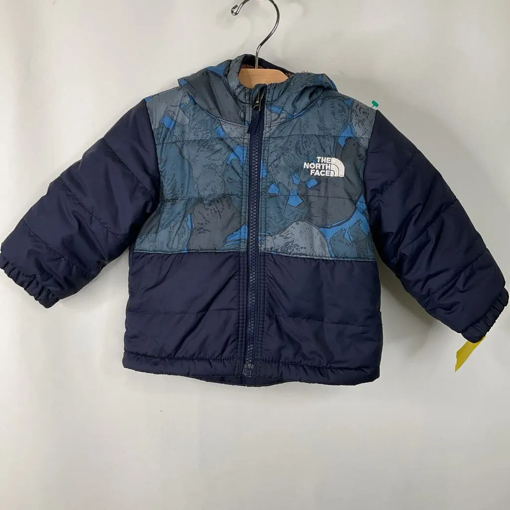 Size 6-12m: The North Face Blue Bear Puffer Winter Coat Extended Coverage High Neck