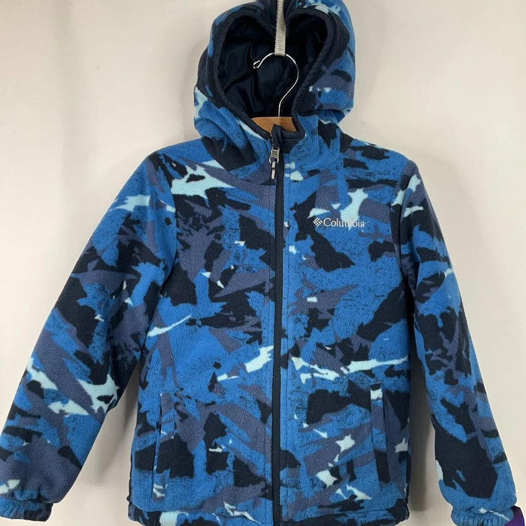 Stretchable Waistband mesh ventilation Size 6-7 Columbia Blue Quilted/Fleece Reversible Coat