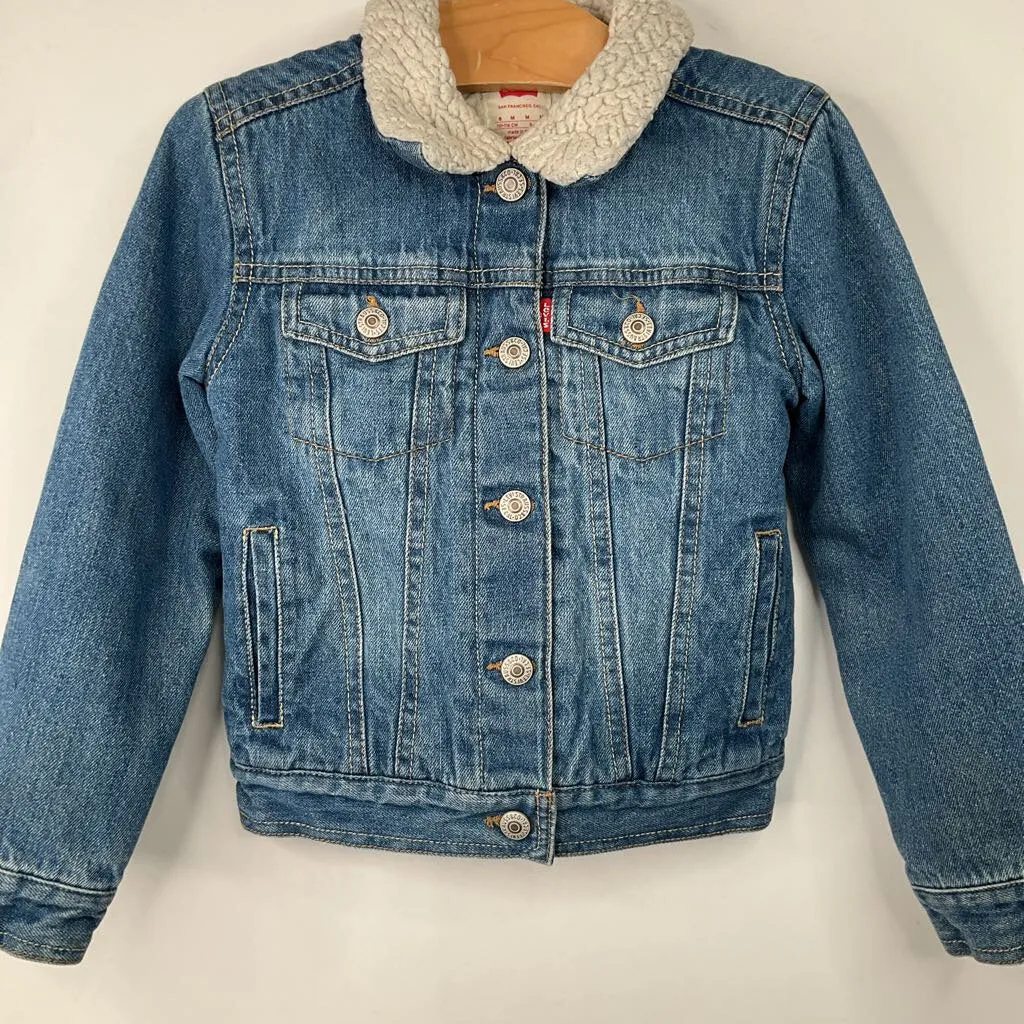 Rainy Day Quick Dry Fabric Size 6: Levi's Blue Fuzzy Lined Jean Jacket