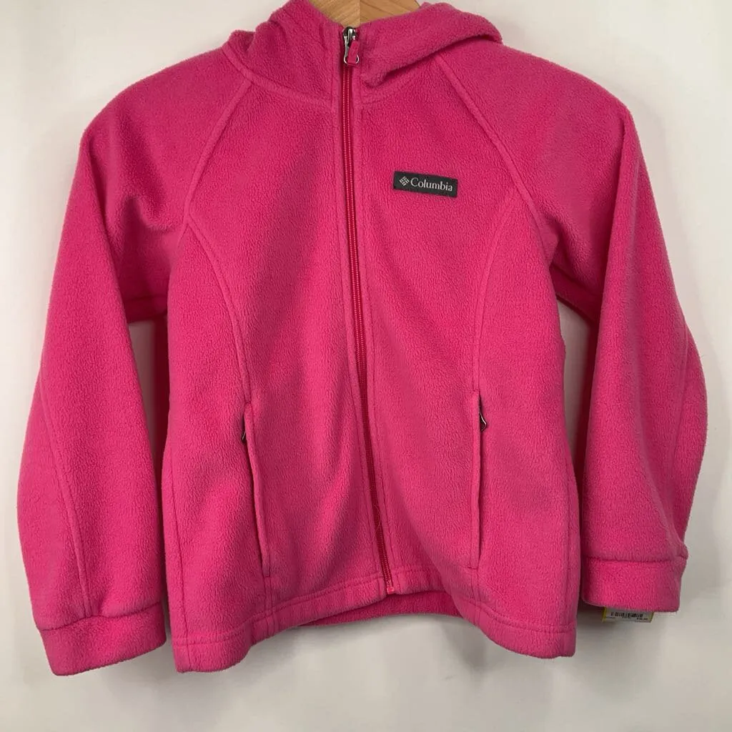 UV Protection Finish Size 7-8: Columbia Pink Hooded Fleece Coat