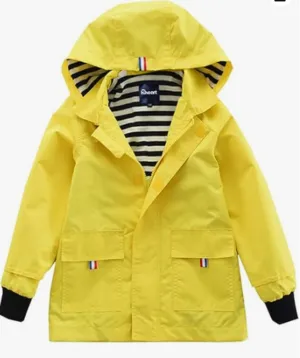 Size 8 (130): Hiheart Yellow Zip-Up Rain Coat-NEW W/Tag Storm Commute Ready