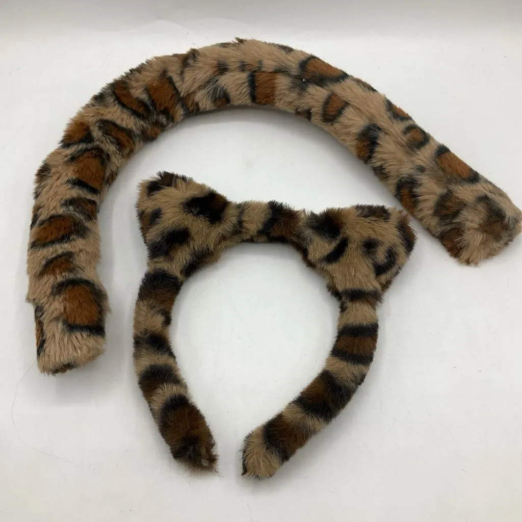Size OS: Leopard Print Headband And Tail stain - resistant Eye - Catching