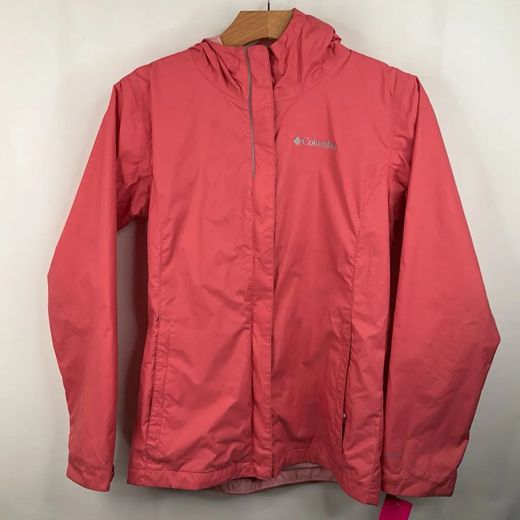 Size14-16:Columbia Pink Raincoat Transitional Weather Fit Streetwear Style