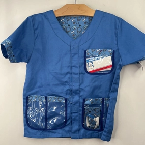 Size 3-6: Melissa & Doug Blue Veterinarian Scrub Velcro 2pc T-Shirt
