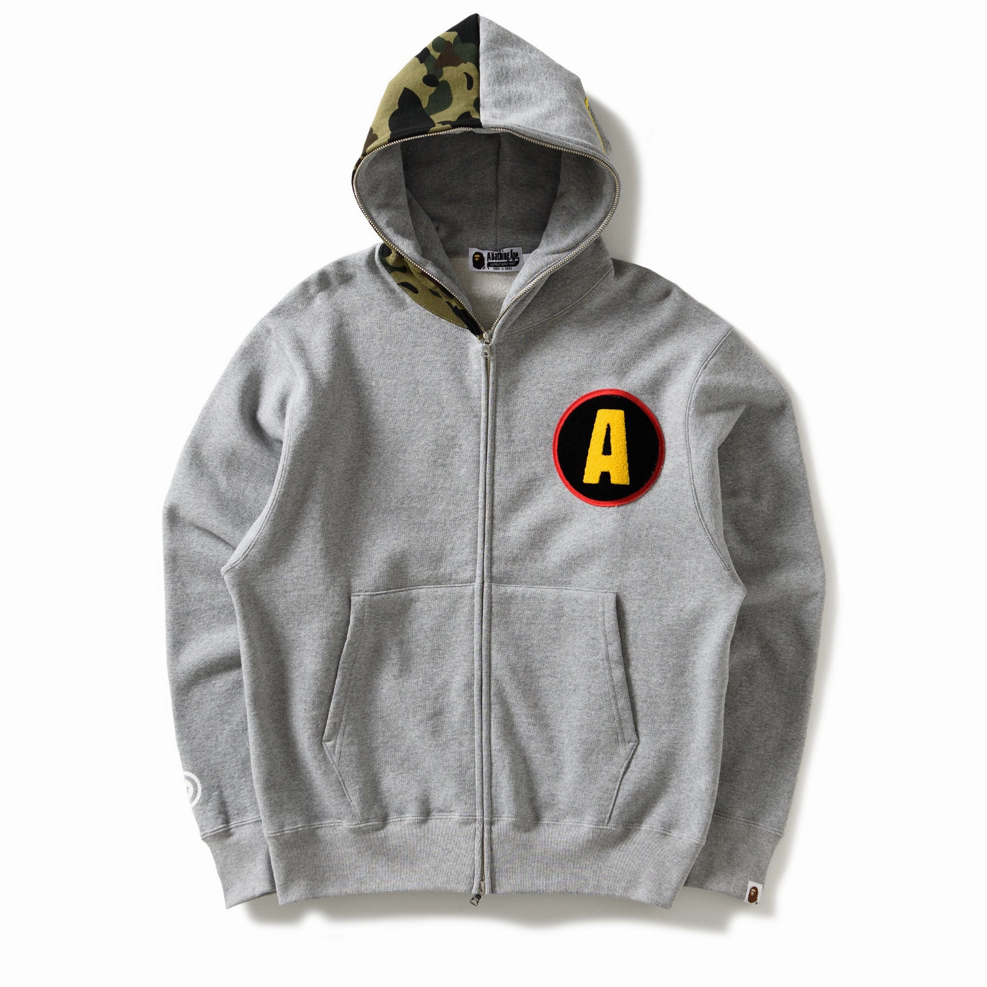 QuickDrying Fiber Water Soul A Bathing Ape Shadow Bape Relaxed Fit Hoodie - Grey