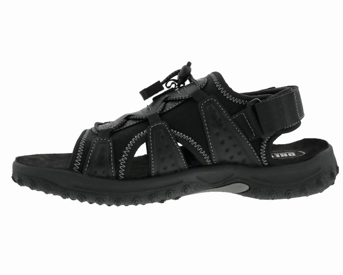 Drew Waves Men's Adjustable Heel Strap Sandal In Black Combo Comfortable Travel Sandals Back to Nature