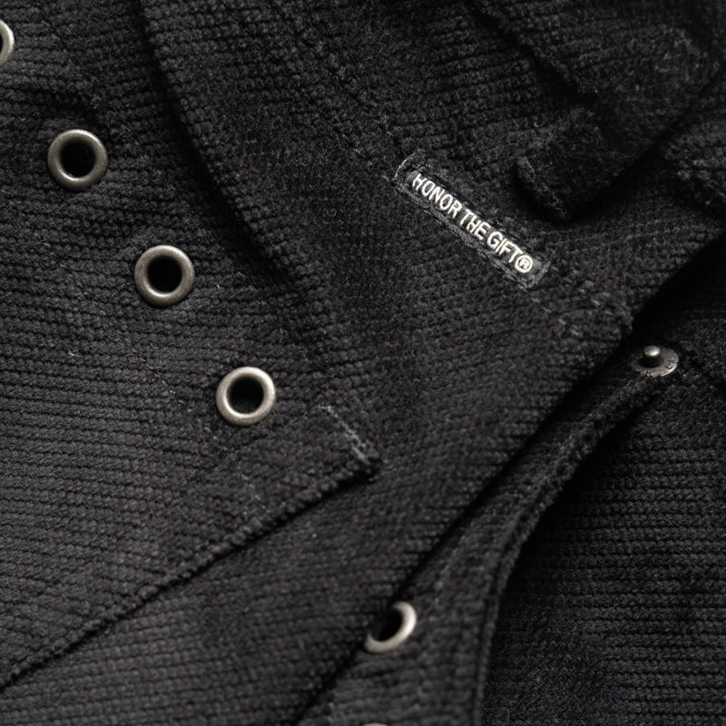 Stylish Jacket Honor The Gift Brushed Bell Bottom Pants - Black