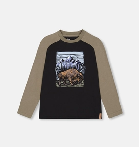 Raglan Jersey T-Shirt with Print QuickDrying Material EasyAdjustment