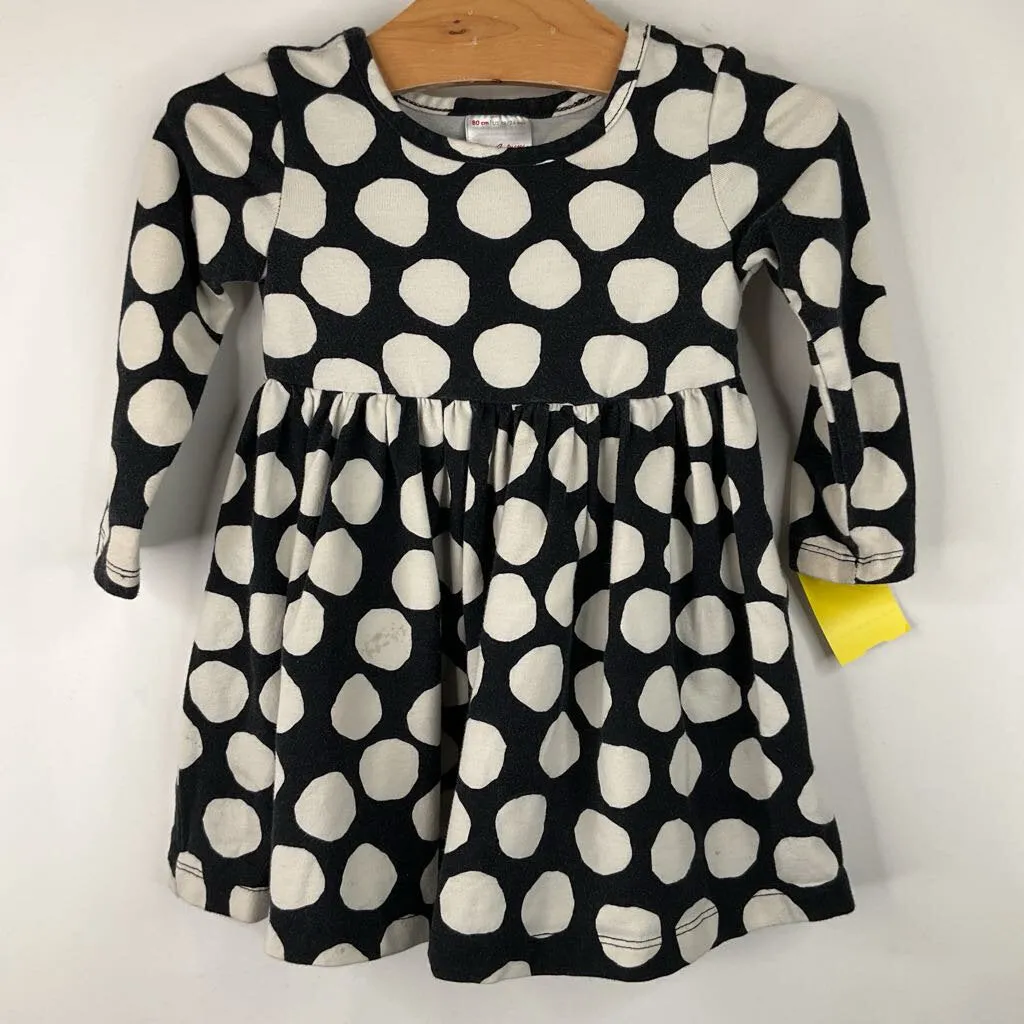 Flattering Style Fit Size 18-24m (80): Hanna Andersson Black White Dot Long Sleeve Dress