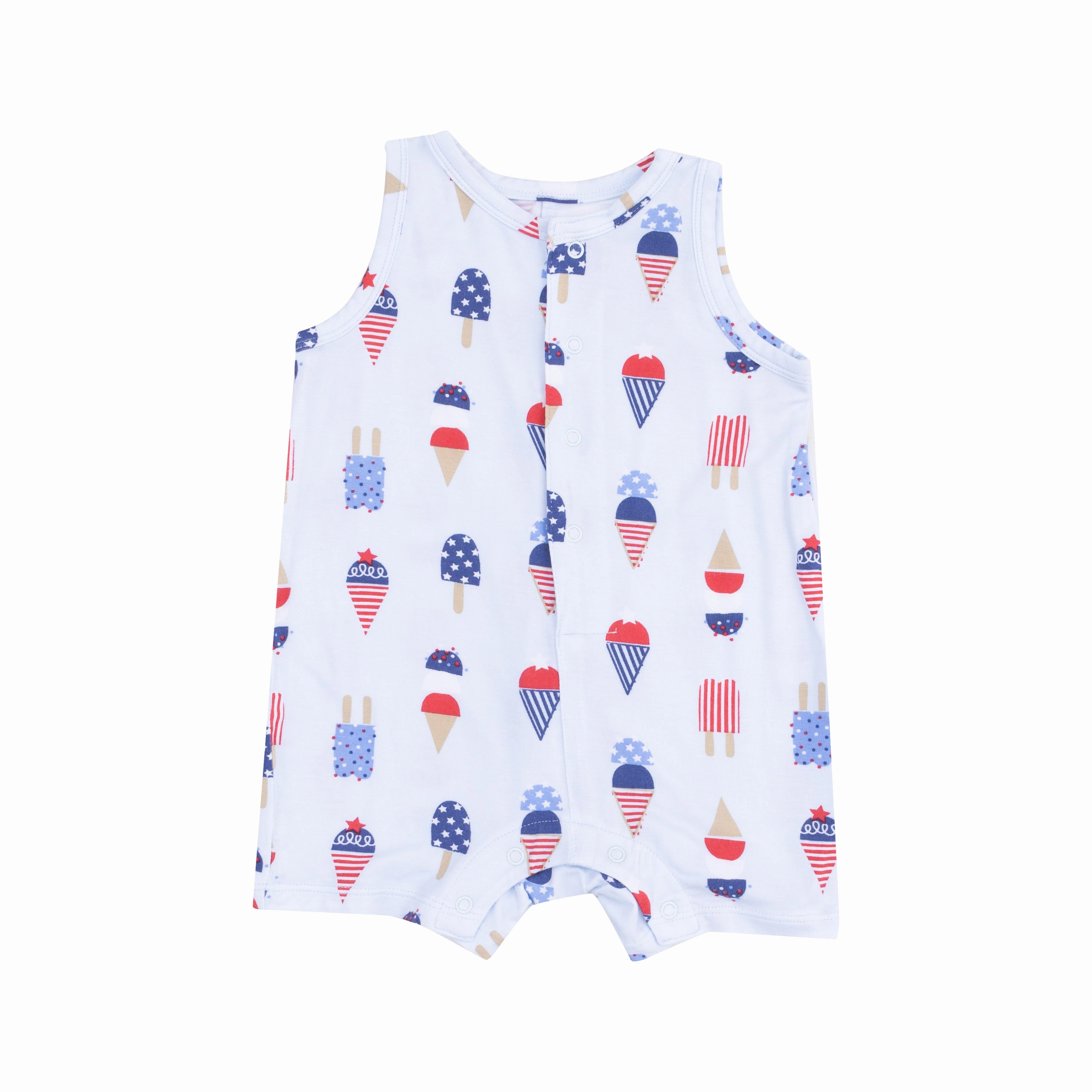 Sleeveless Shortie Romper - American Ice Cream Still Glow