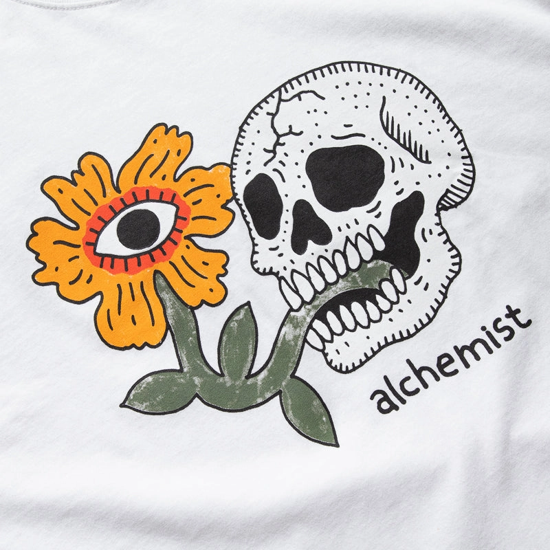 Alchemist Floral Skull Tee - White Fresh Style Trend Breathable Flex Fit