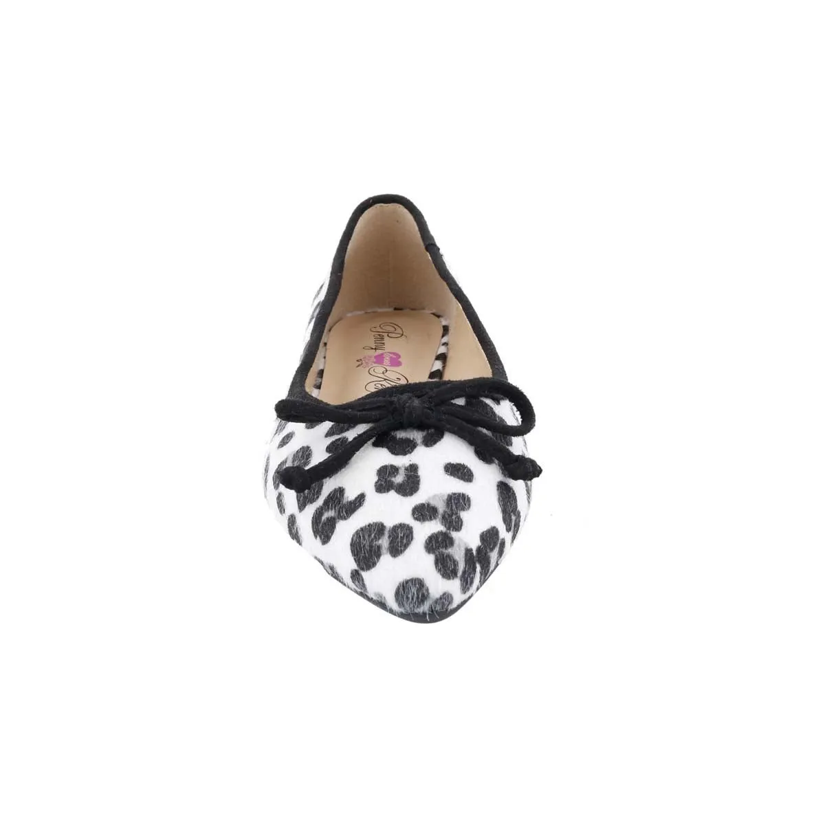 Fresh Step Penny Loves Kenny Nip Women Ballet Slip-on Shoe In White/black Faux Hair