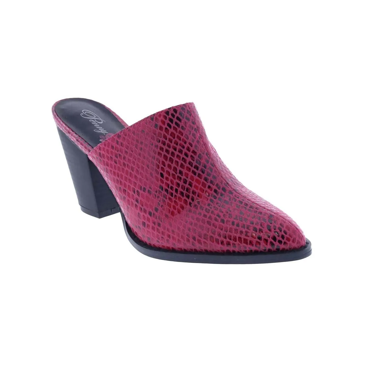 Penny Loves Kenny Sangria Women Mule Slip-on In Pink Snake Sole Clear All Season