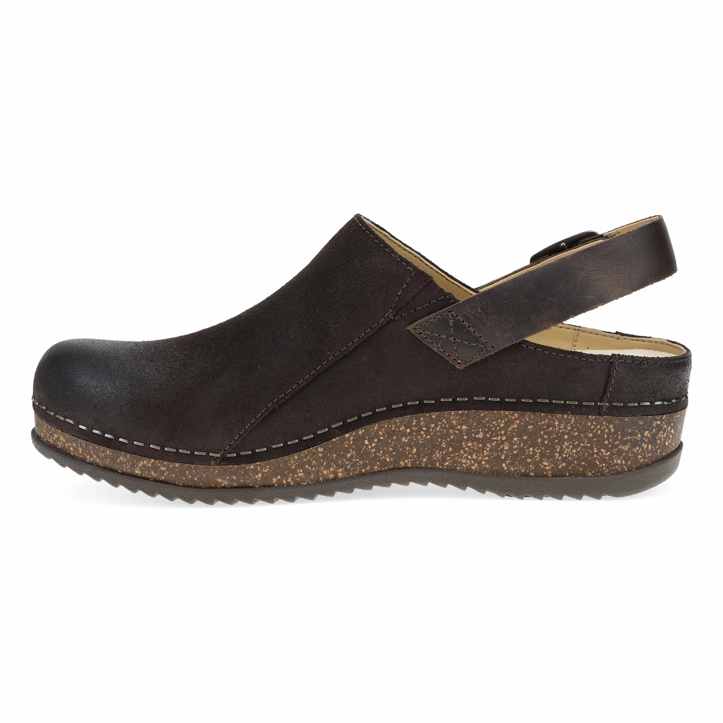 Merrin Chocolate Burnished Suede Padded collar