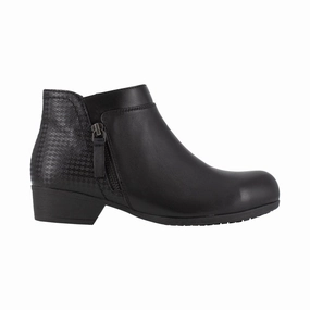 Traction Grip Shoes Rockport Safety Toe Bootie Women's Alloy Toe Carly Rk751 In Black
