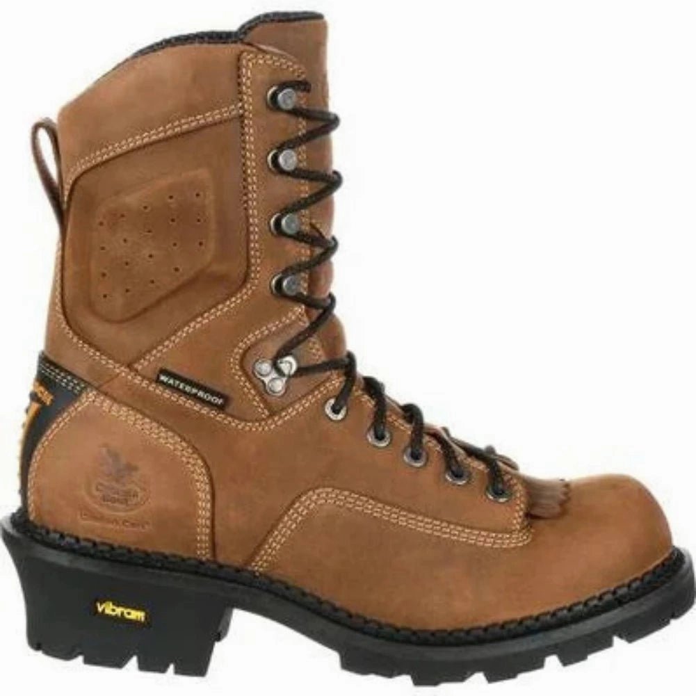 Georgia Boot Comfort Core Logger Men's Work Boots Gb00097 In Brown Comfort Lining Weekend Camping Urban Hiker