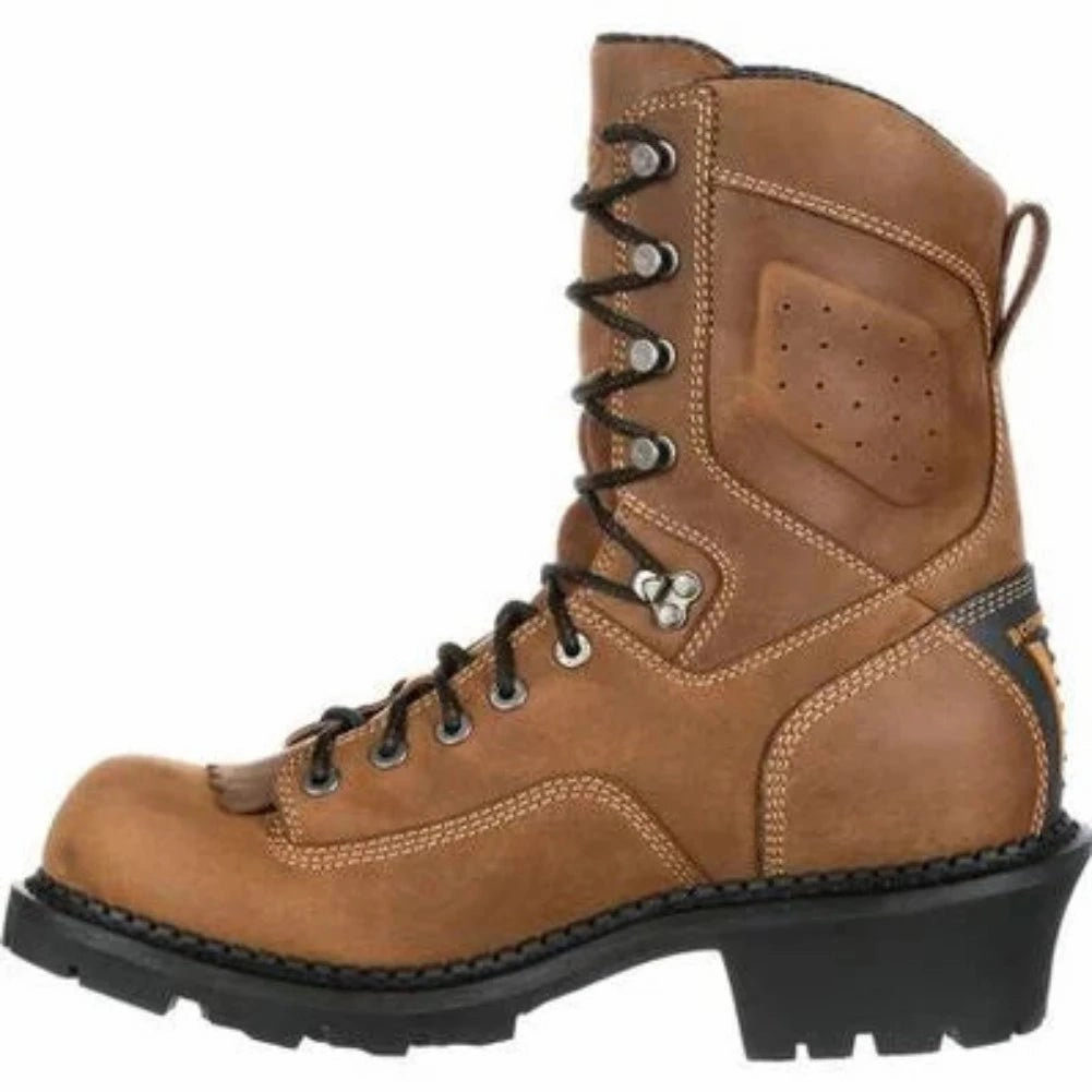 Padded Interior Active Nomad Georgia Boot Comfort Core Logger Men's Work Boots Gb00097 In Brown