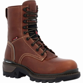 Rugged Walk Shank Rocky Rams Horn Logger Men's Composite Toe Waterproof 400G Insulated Work Boots Rkk0396 In Brown