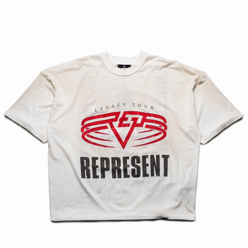 Represent Reversible Living Legacy Tour Tee - Washed Ecru Dance Flow